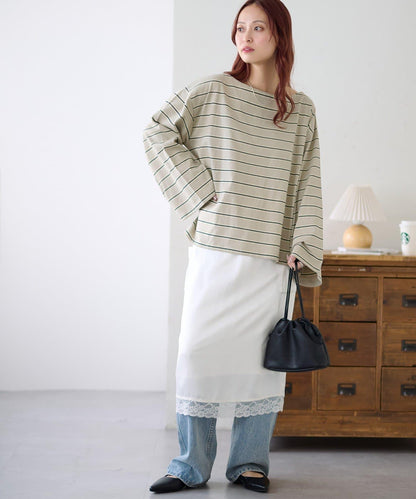 2WAY 單肩條紋套頭衫