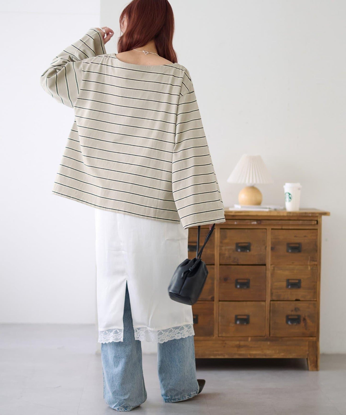 2WAY 單肩條紋套頭衫