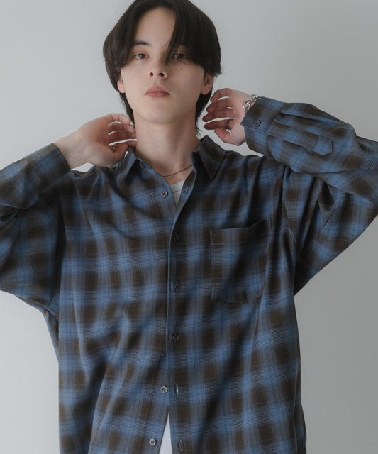 馬德拉斯格紋長袖襯衫