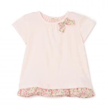 小花圖案 蝴蝶結 T恤