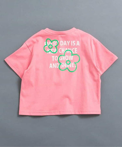 網絡限定 背部字母印花和霓虹圖案 T恤