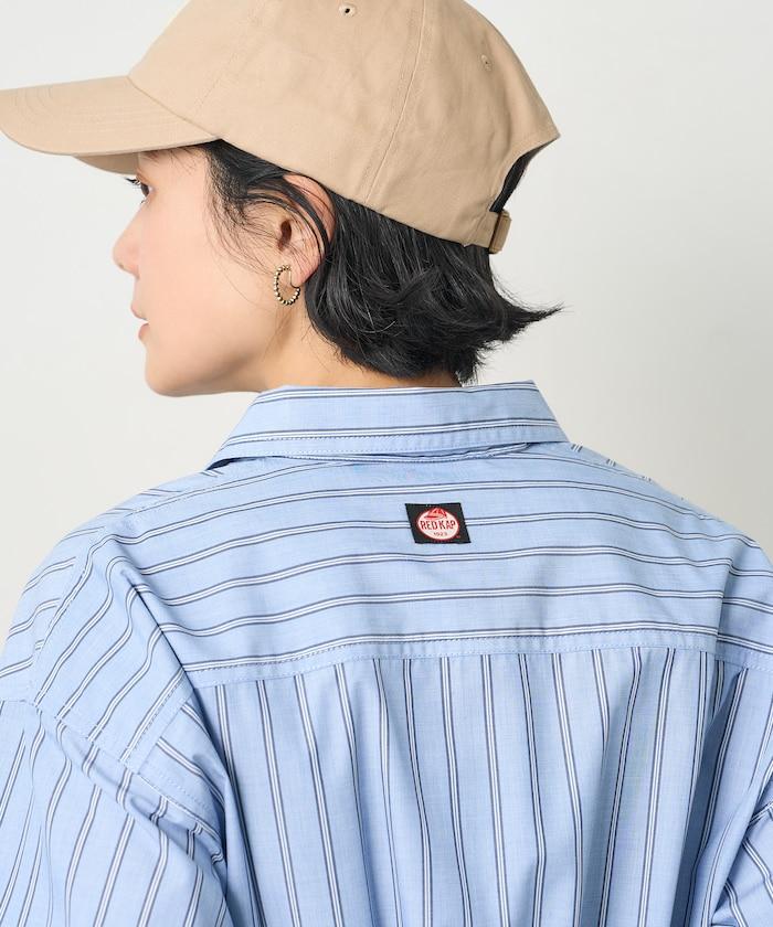 特別款 條紋 腰部蝴蝶結 半拉鍊 短袖襯衫