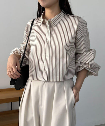 CAPRICIEUX LE'MAGE 泡泡袖短款襯衫