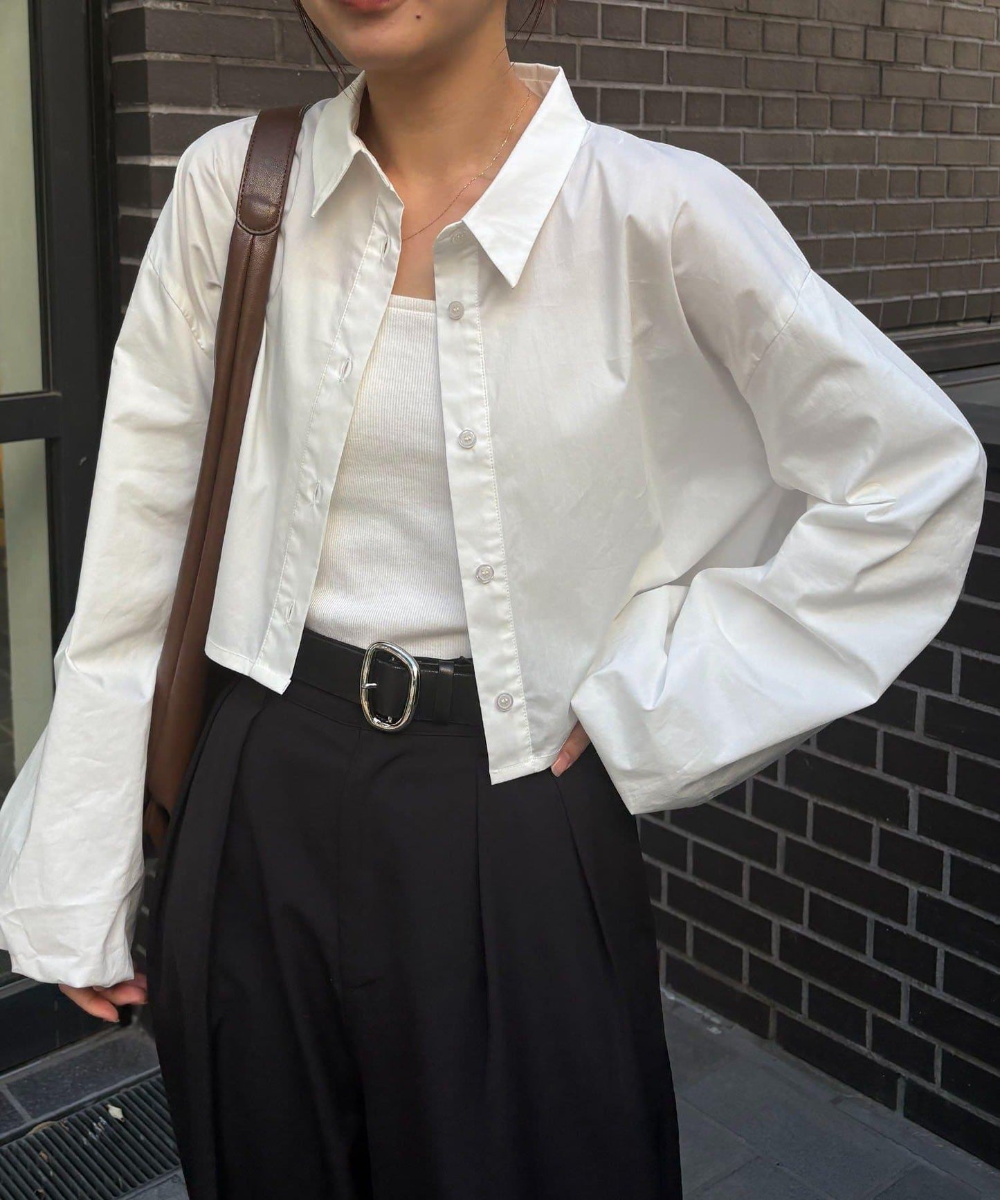 CAPRICIEUX LE'MAGE 泡泡袖短款襯衫