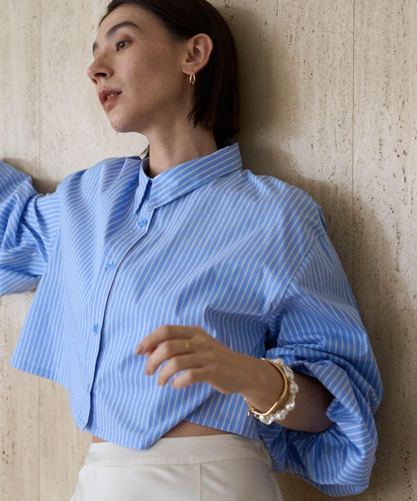 CAPRICIEUX LE'MAGE 泡泡袖短款襯衫