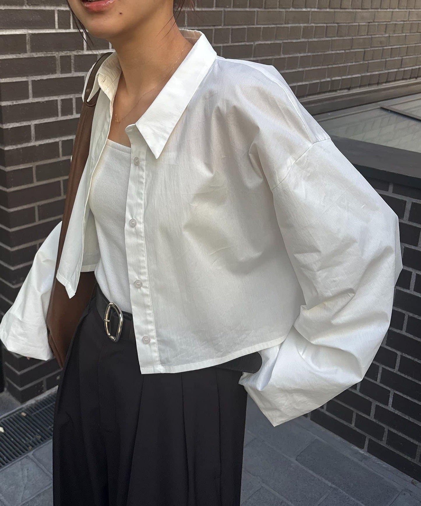 CAPRICIEUX LE'MAGE 泡泡袖短款襯衫