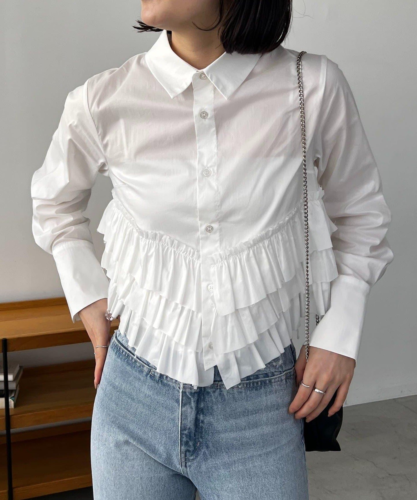 CAPRICIEUX LE'MAGE 下襬荷葉邊設計 襯衫