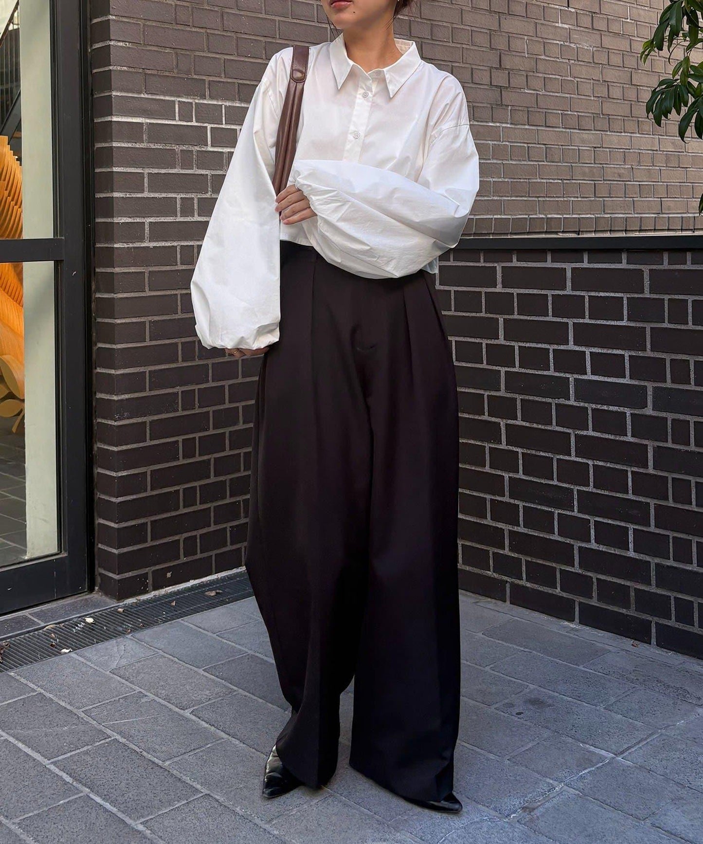 CAPRICIEUX LE'MAGE 泡泡袖短款襯衫