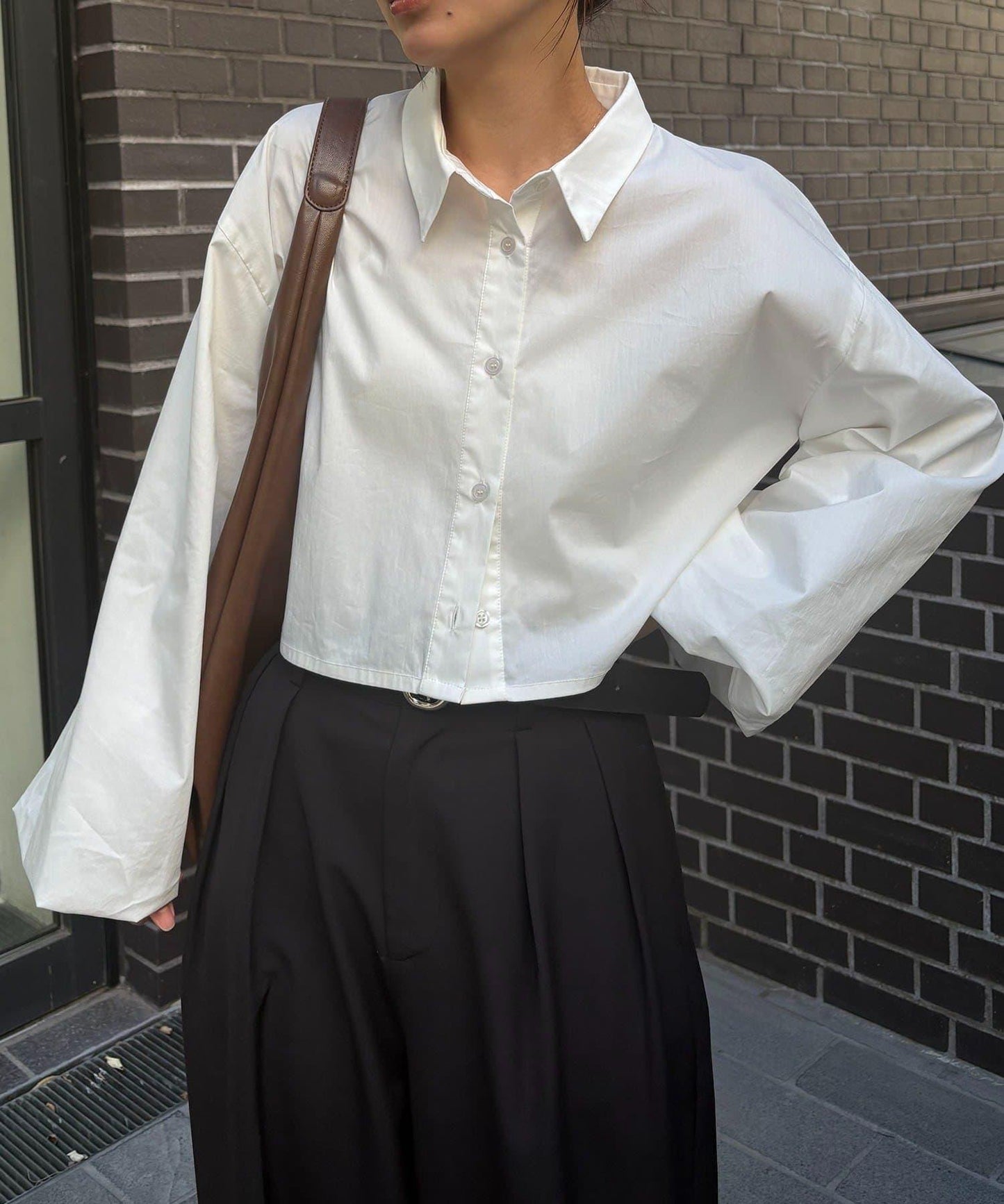 CAPRICIEUX LE'MAGE 泡泡袖短款襯衫