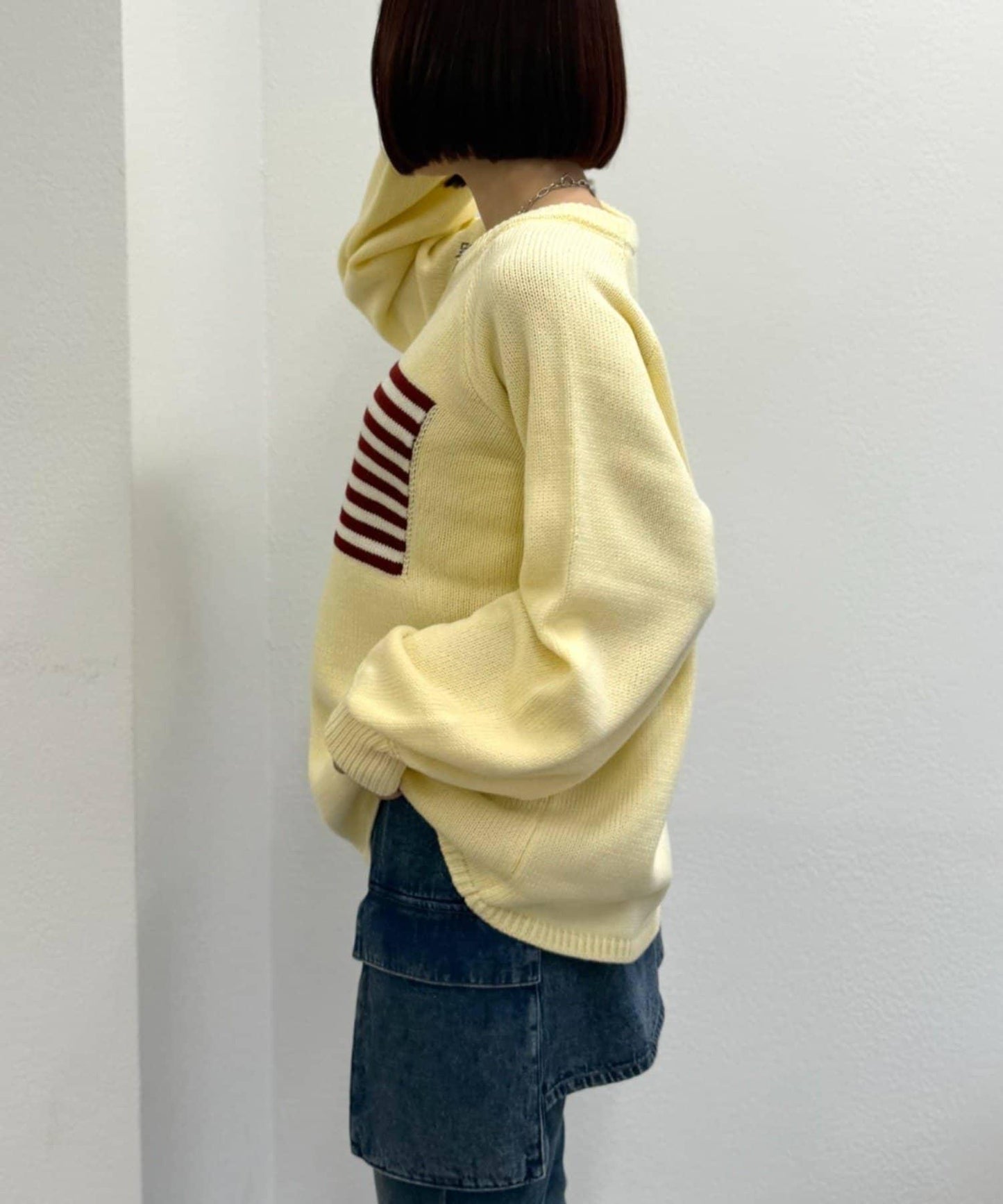 w closet 星條旗圖案針織上衣