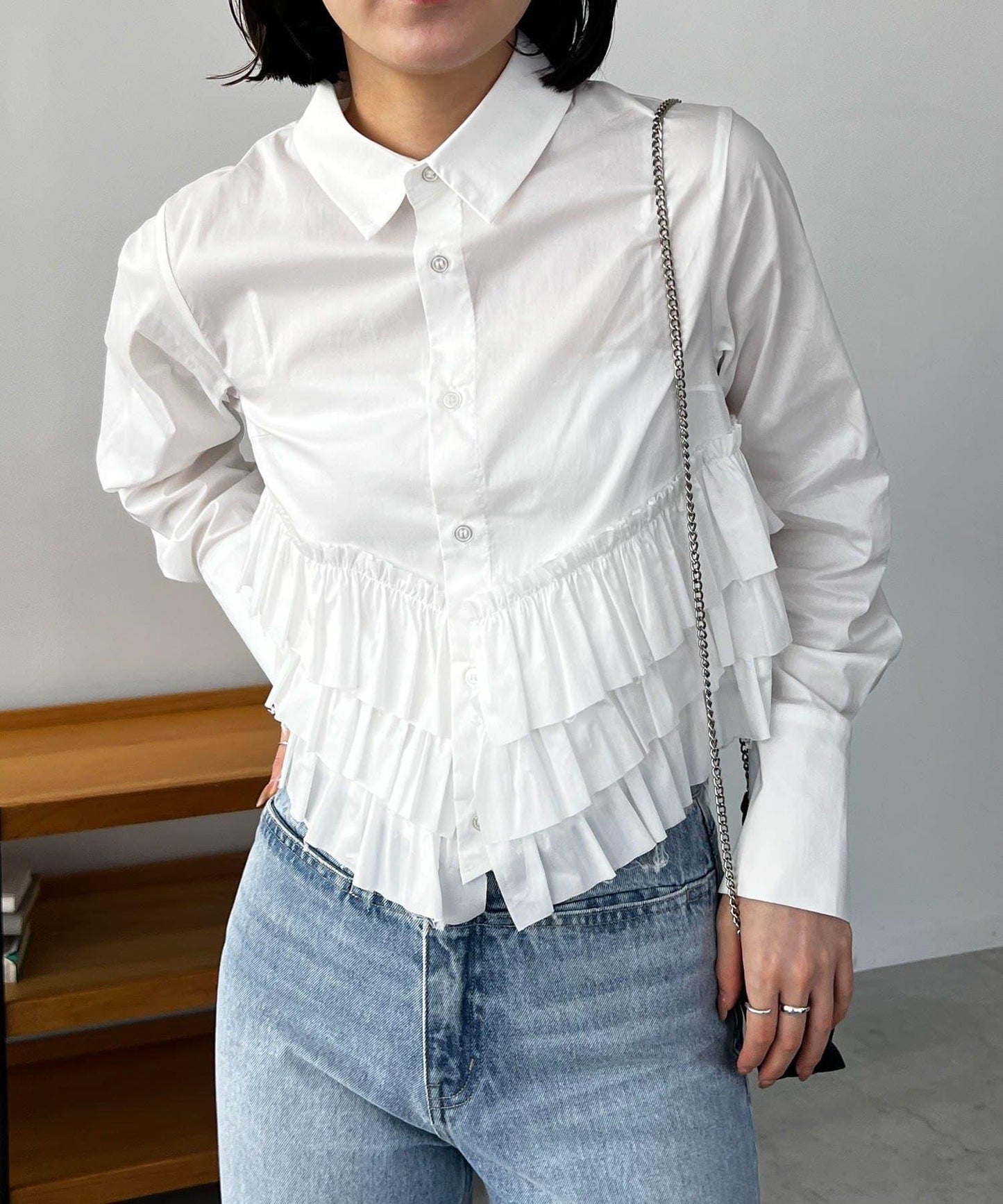 CAPRICIEUX LE'MAGE 下襬荷葉邊設計 襯衫