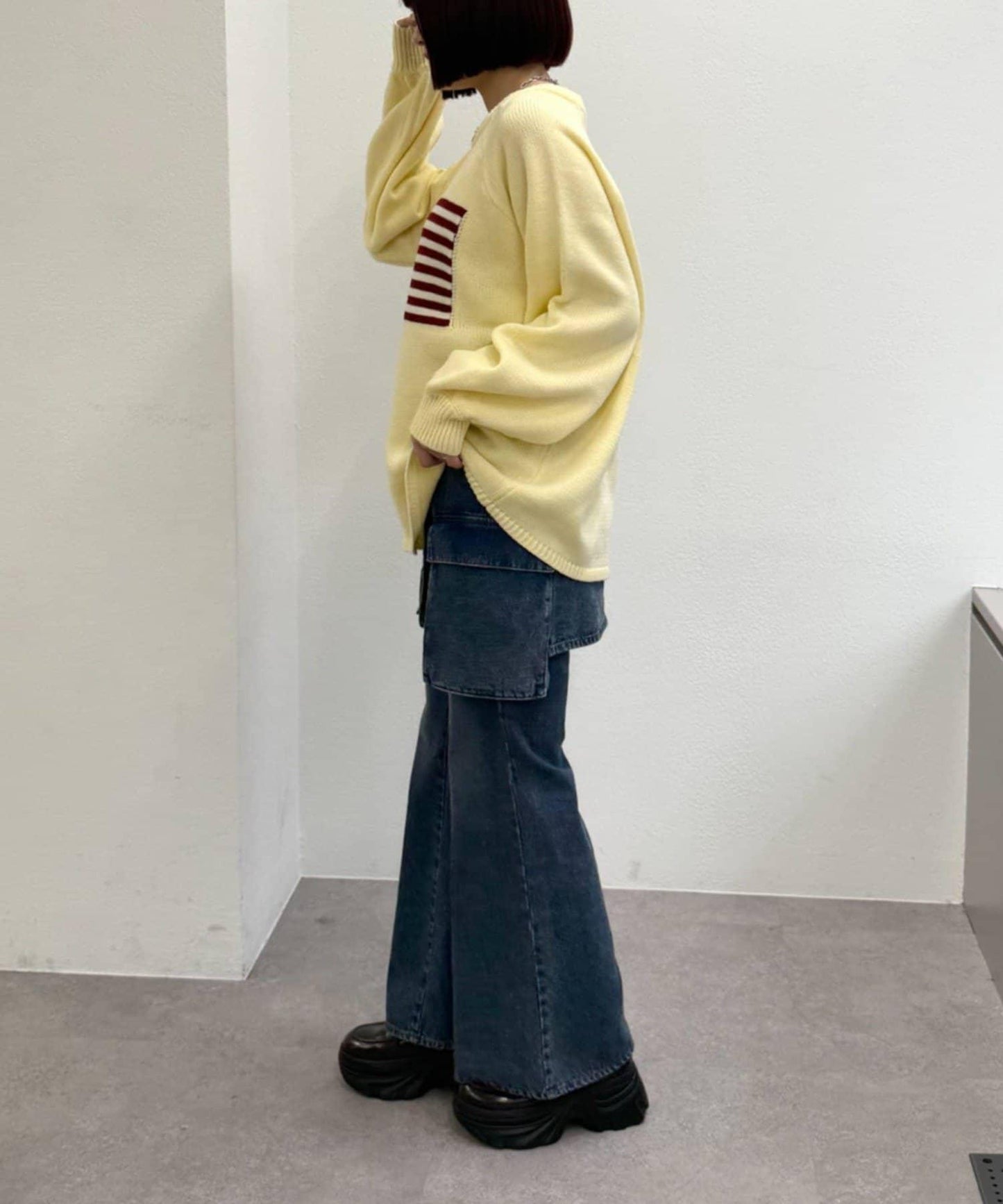 w closet 星條旗圖案針織上衣