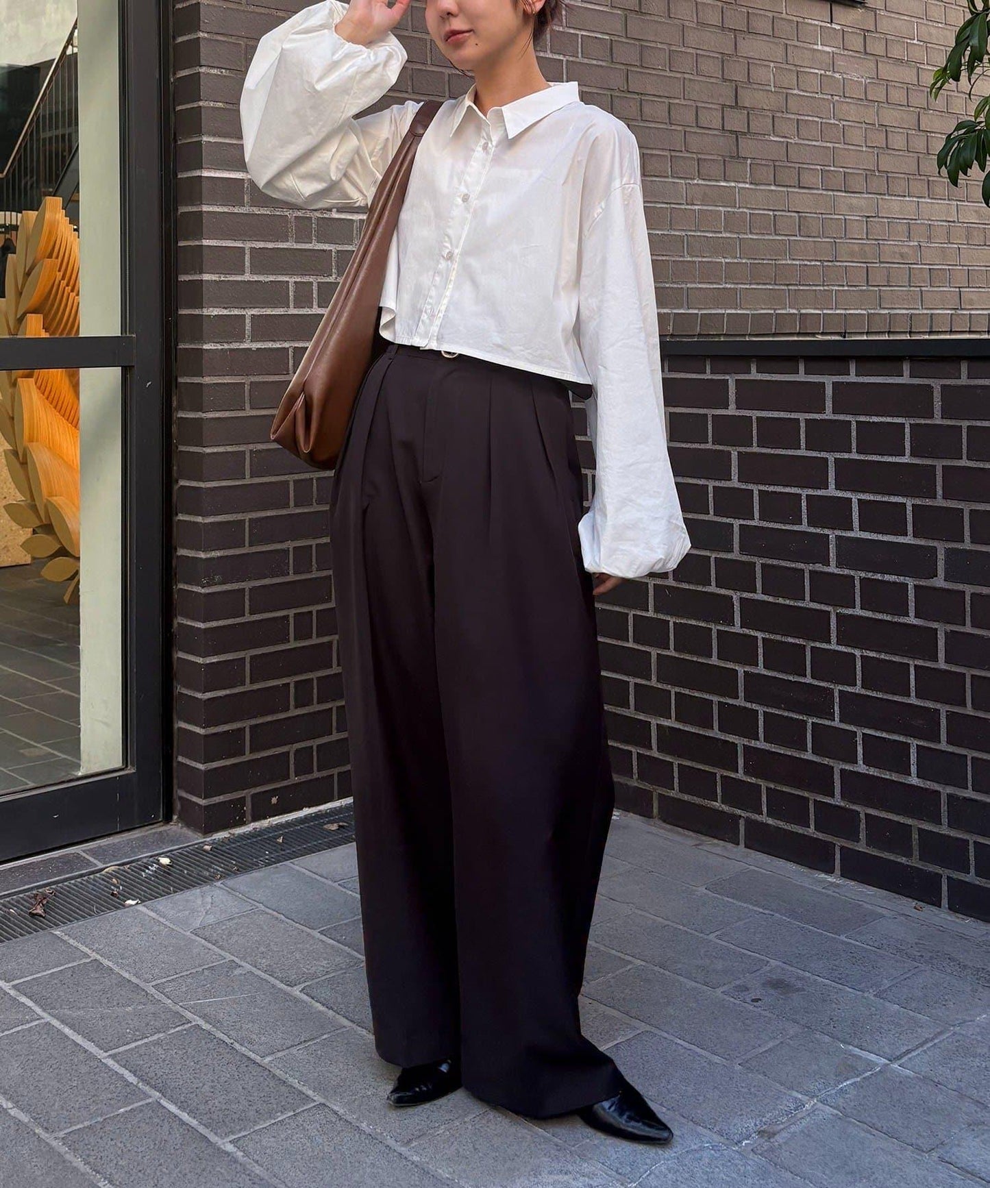 CAPRICIEUX LE'MAGE 泡泡袖短款襯衫