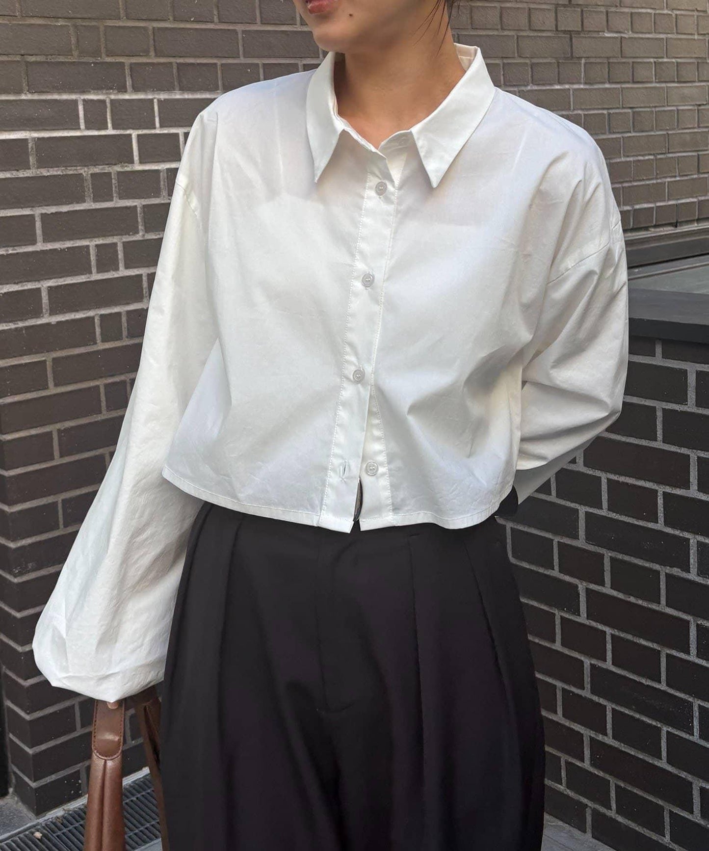 CAPRICIEUX LE'MAGE 泡泡袖短款襯衫