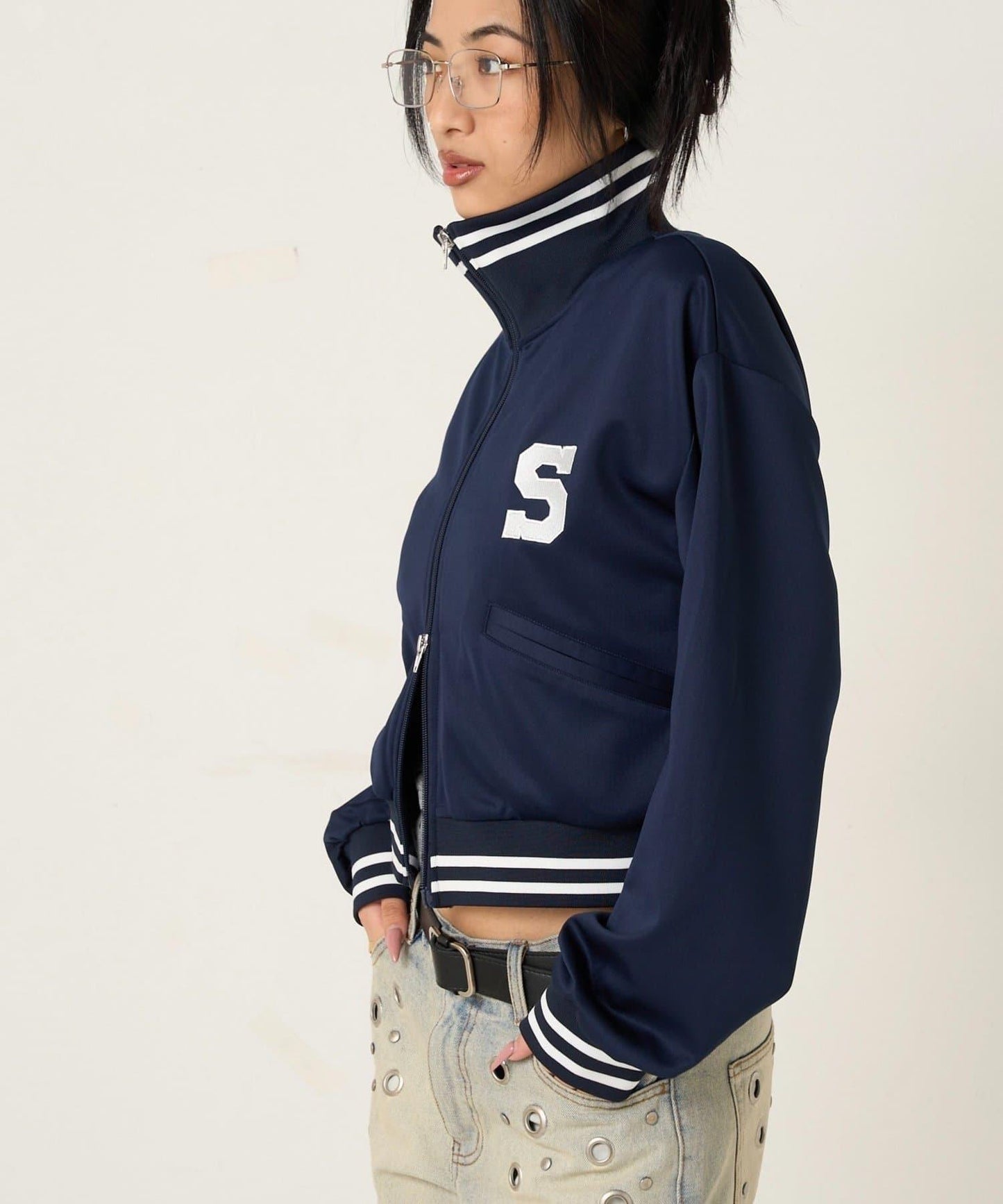 S字Logo 短版設計 運動夾克