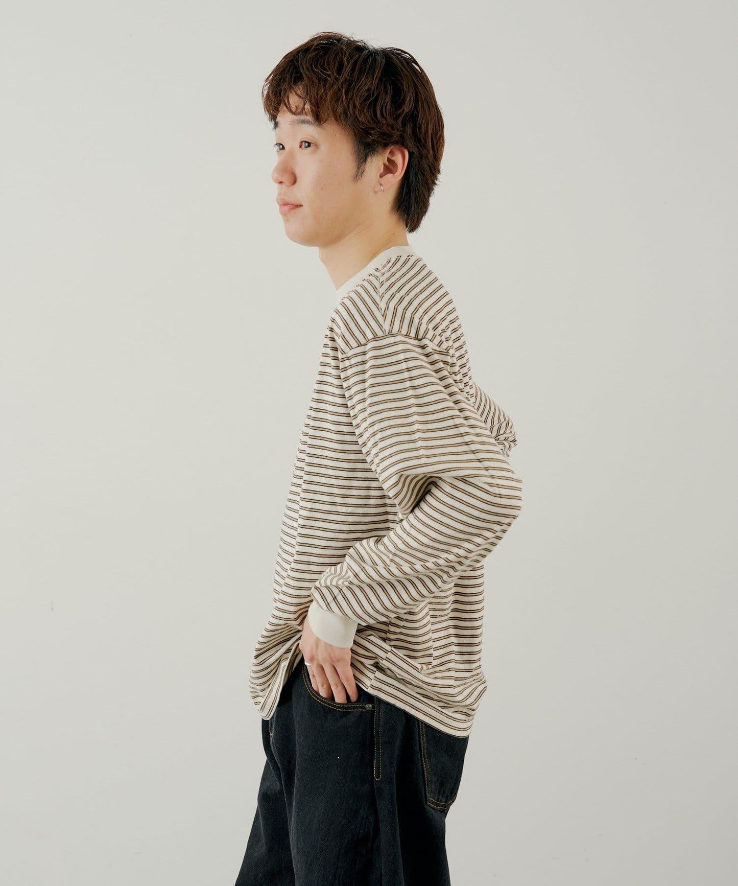 BM 多色條紋 長袖T恤