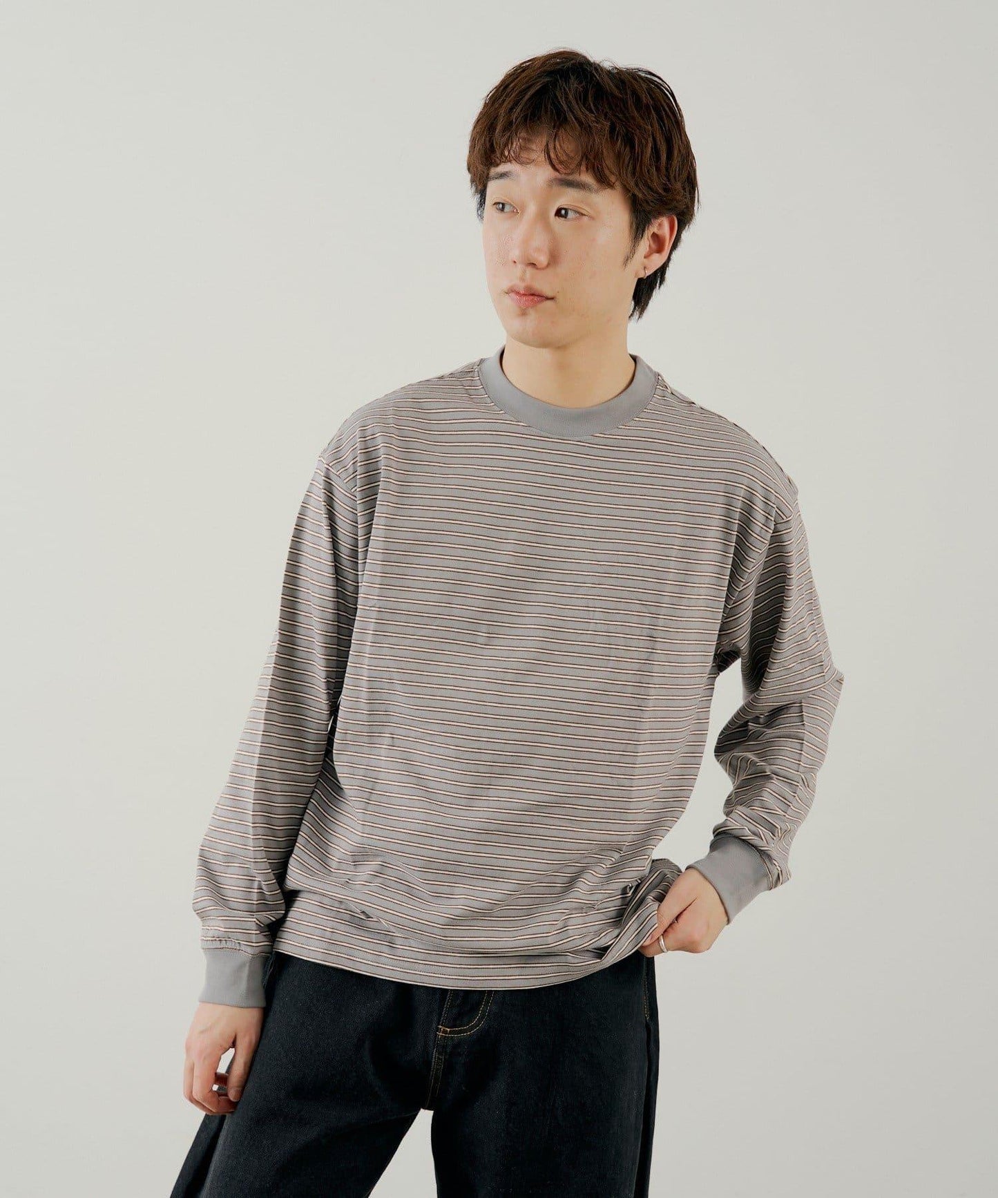 BM 多色條紋 長袖T恤