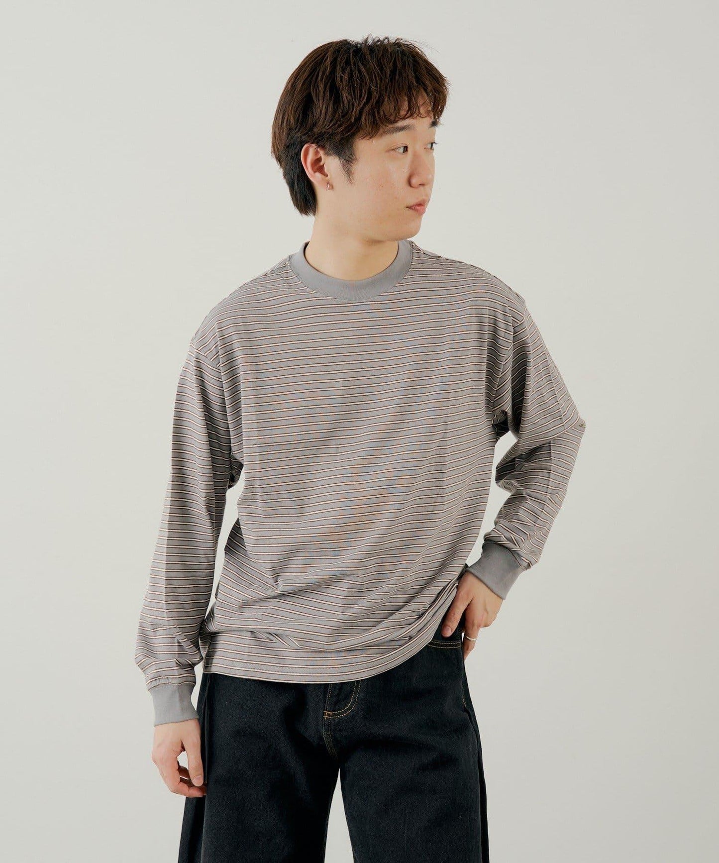 BM 多色條紋 長袖T恤