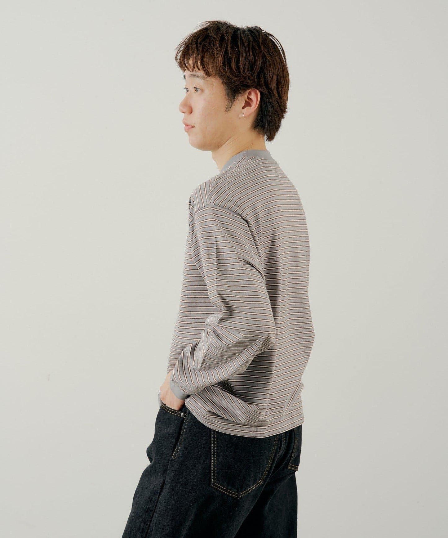 BM 多色條紋 長袖T恤