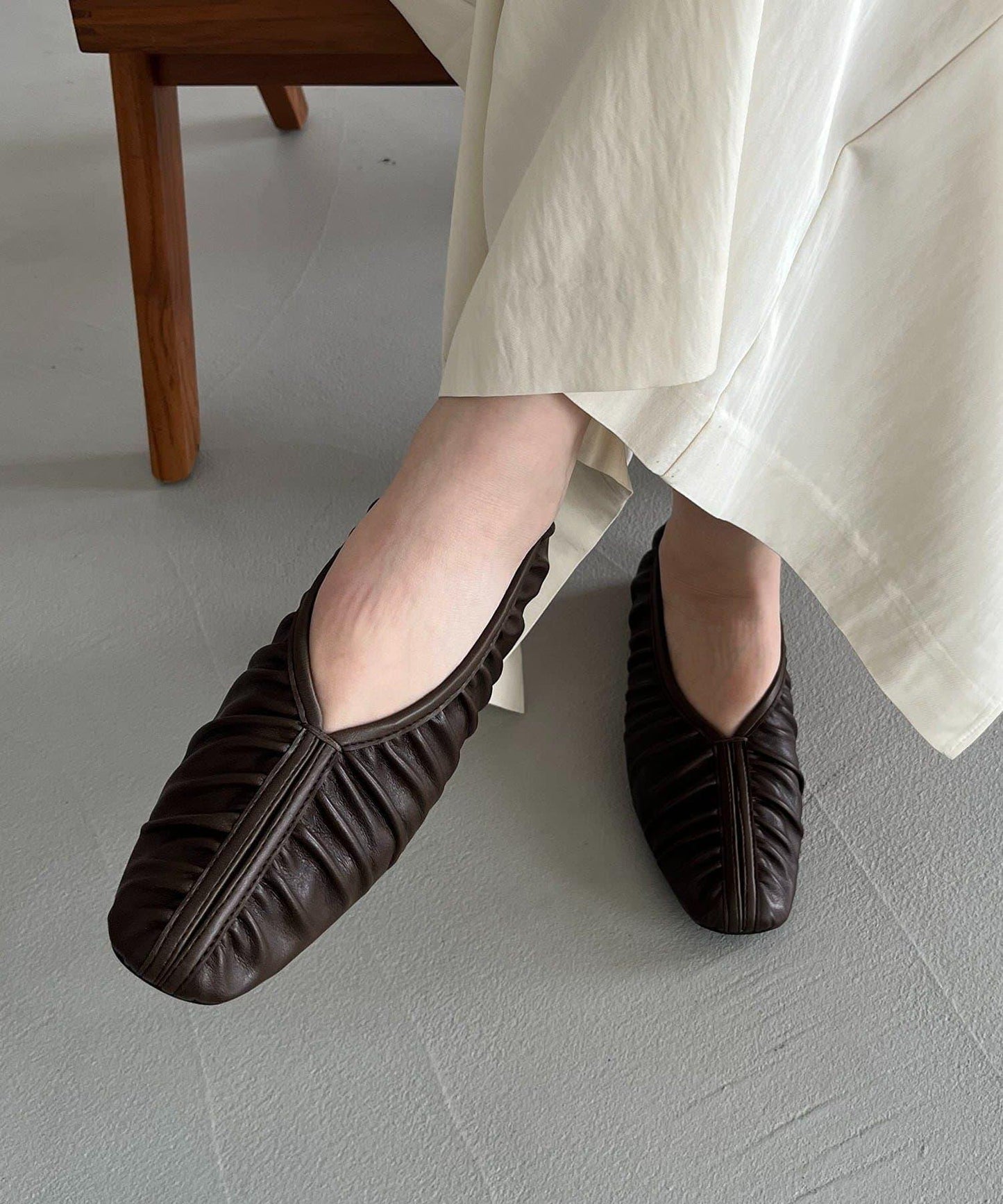 CAPRICIEUX LE'MAGE 褶皺設計 軟質 平底鞋