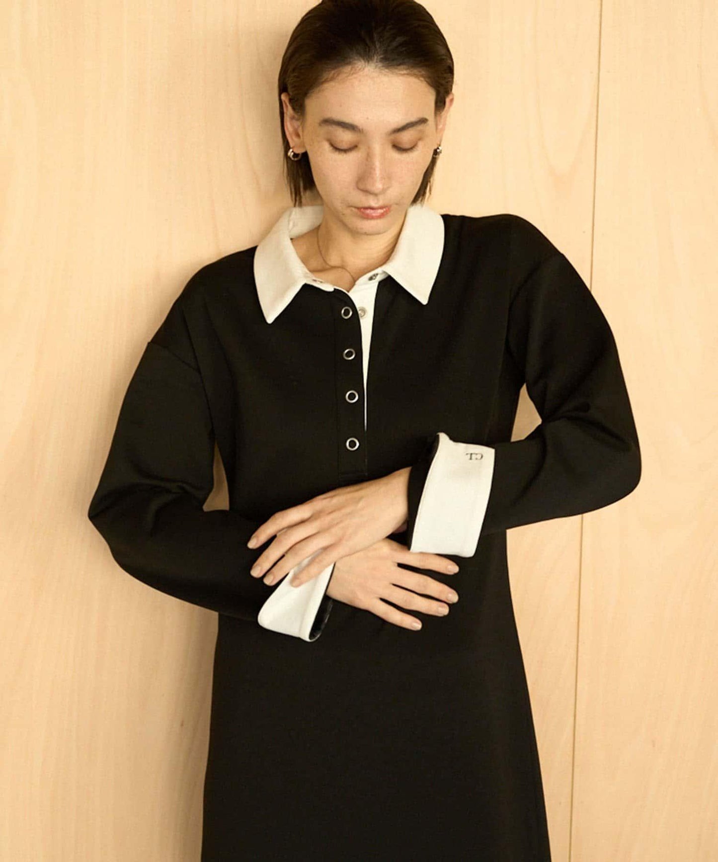 CAPRICIEUX LE'MAGE 〈C.L〉 拼色Polo設計 連衣裙