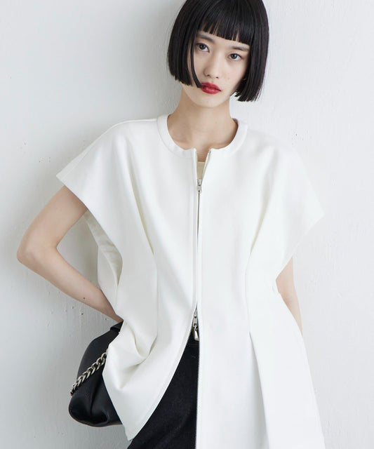 收腰拉鍊上衣