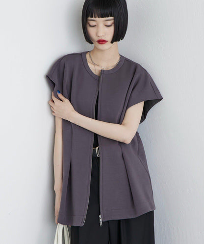 收腰拉鍊上衣