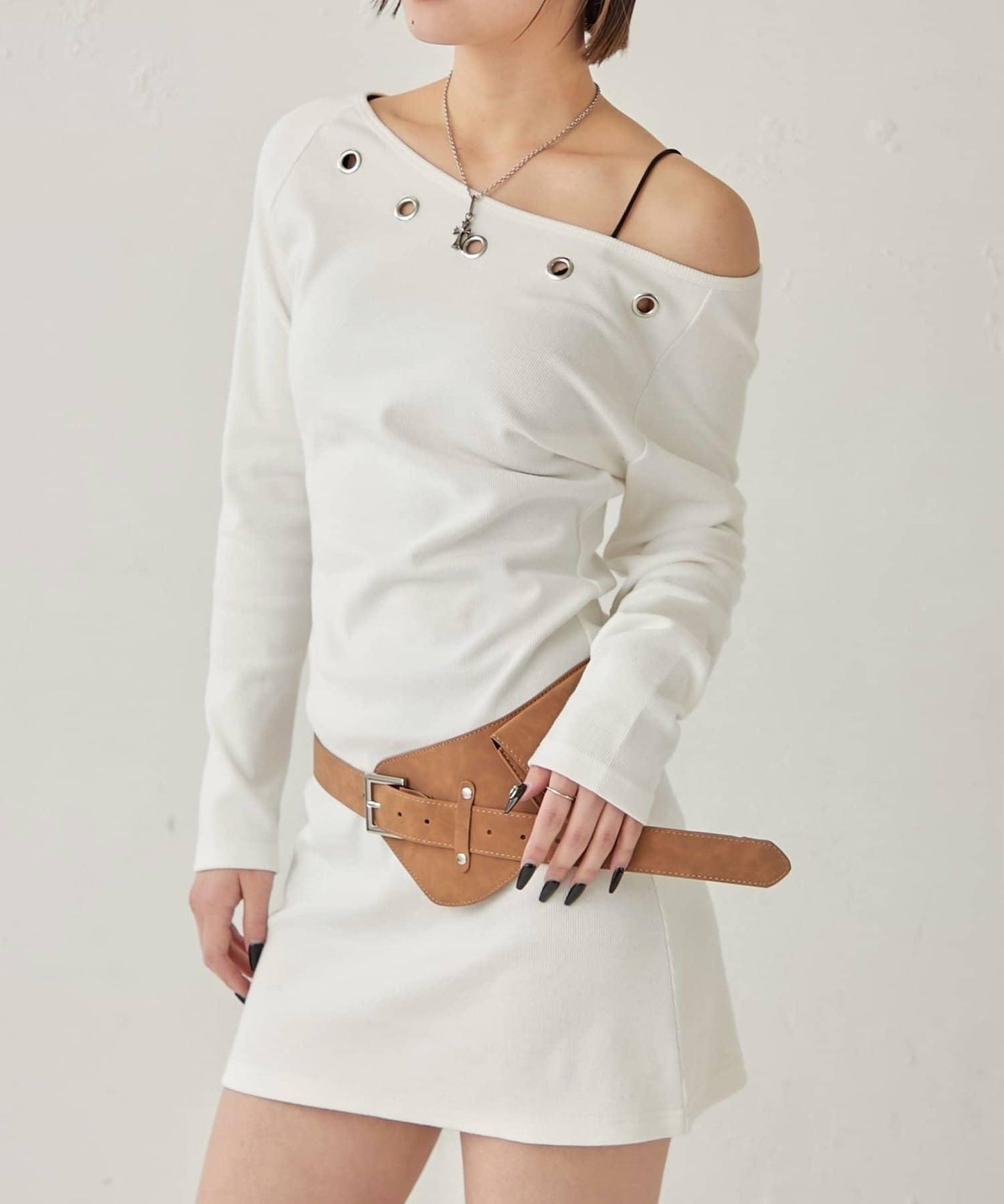 鏤空羅紋針織連衣裙