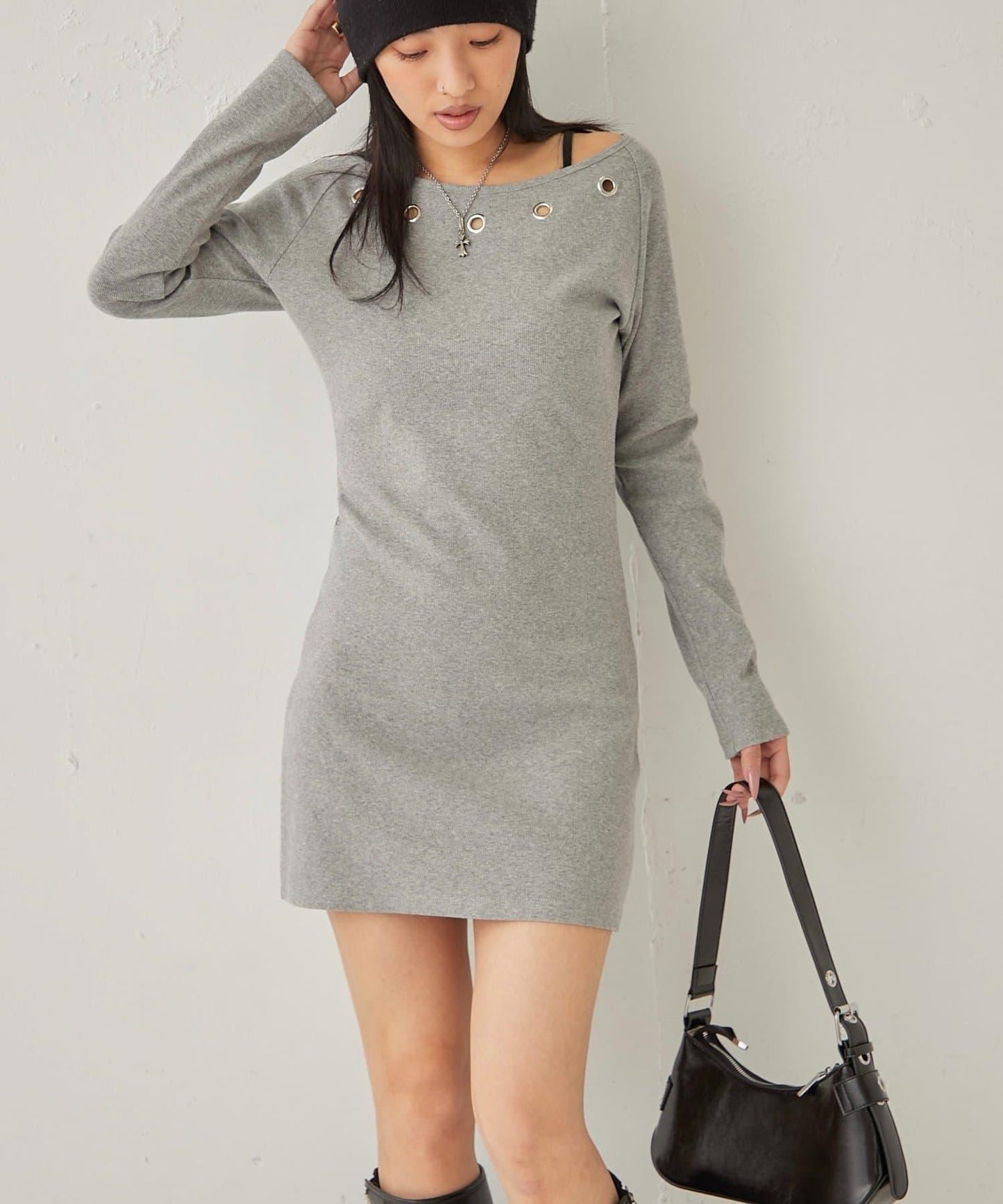 鏤空羅紋針織連衣裙