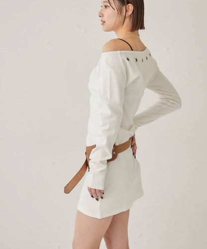 鏤空羅紋針織連衣裙