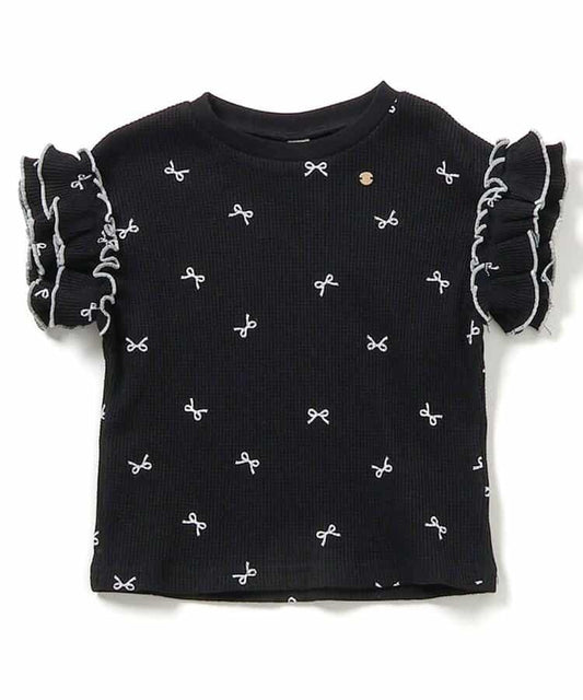 華夫格荷葉邊T恤 線上限定