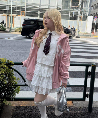 ANOTHER BRANCH 校園風附領帶襯衫