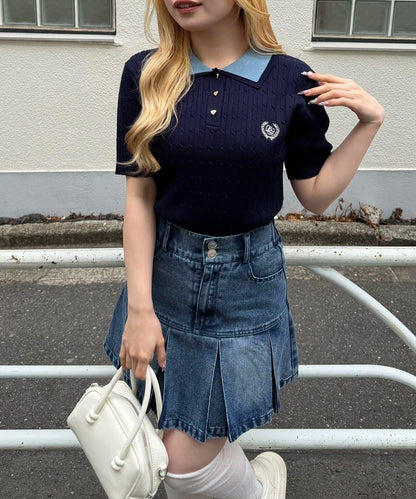 雙層領 織紋針織 POLO衫