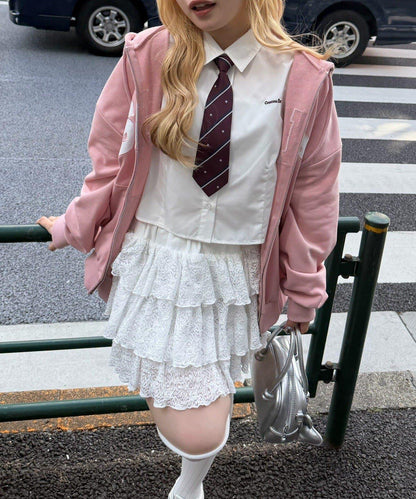 ANOTHER BRANCH 校園風附領帶襯衫