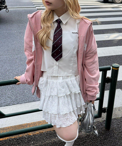 ANOTHER BRANCH 校園風附領帶襯衫