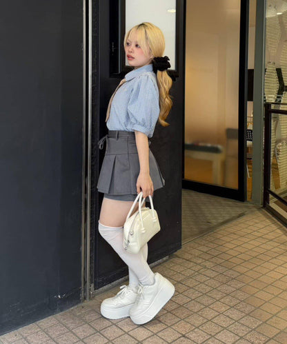 ANOTHER BRANCH 校園風附領帶襯衫