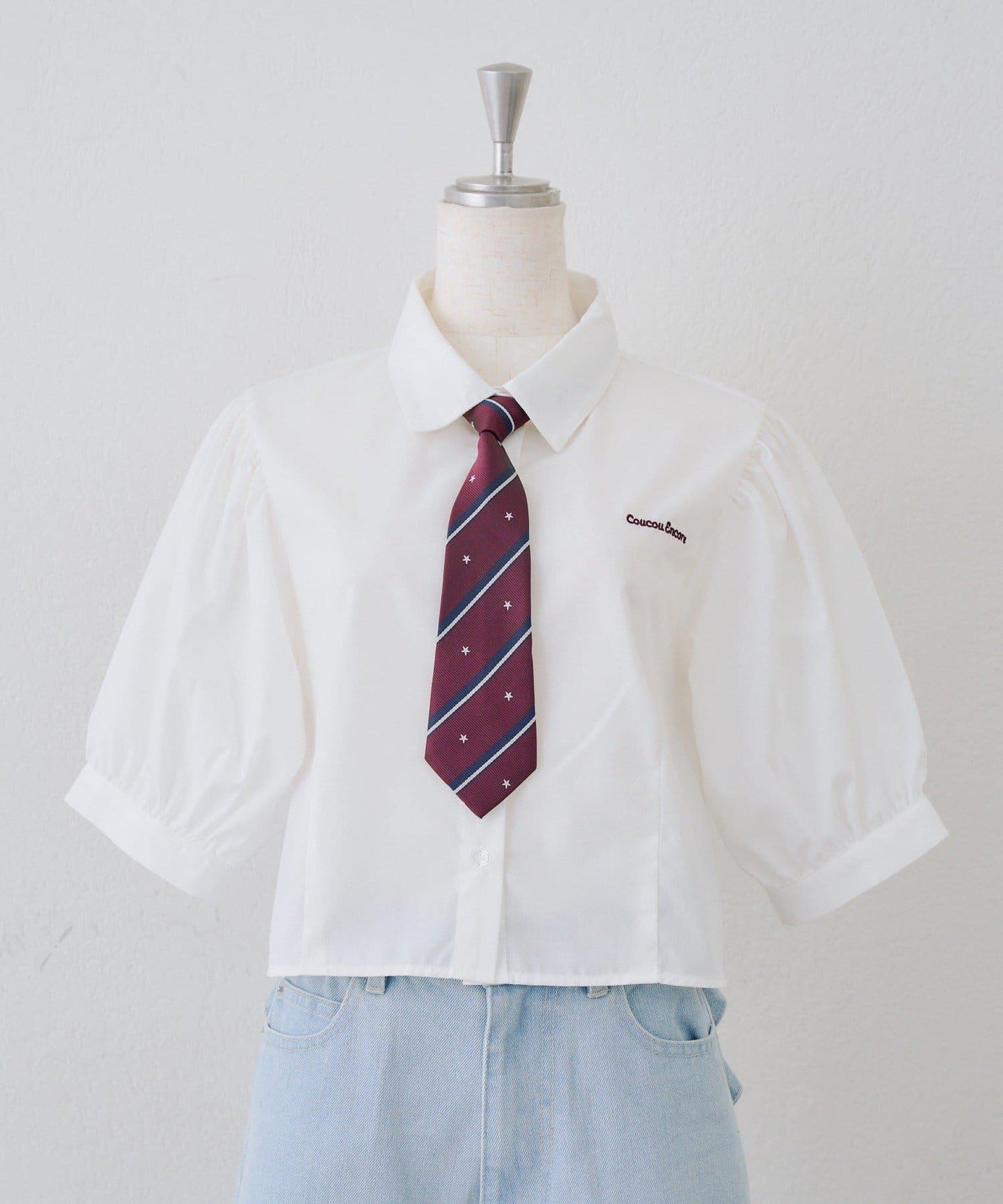 ANOTHER BRANCH 校園風附領帶襯衫