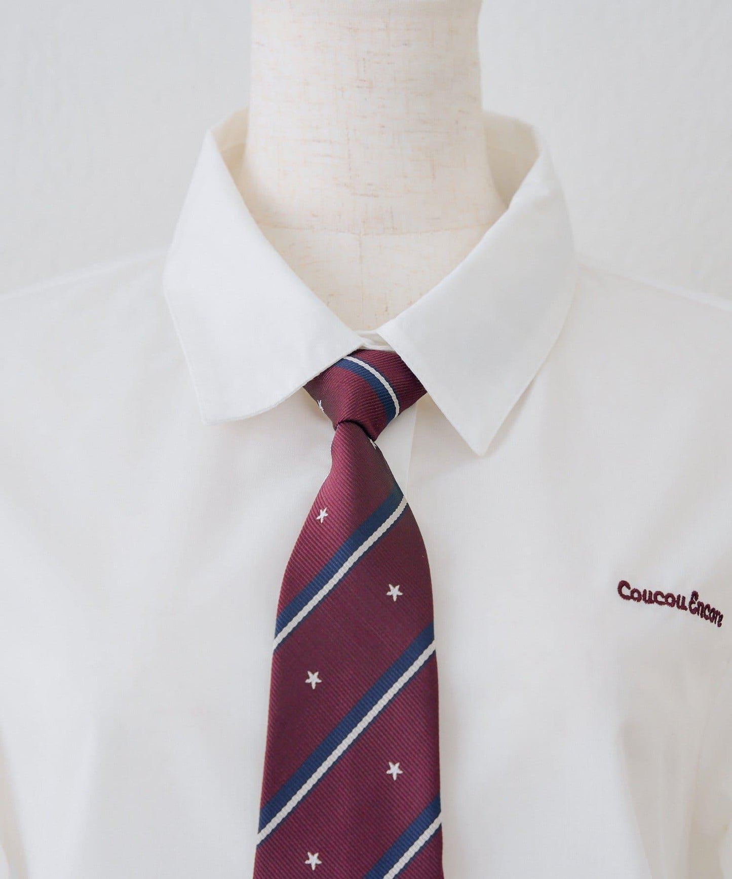 ANOTHER BRANCH 校園風附領帶襯衫