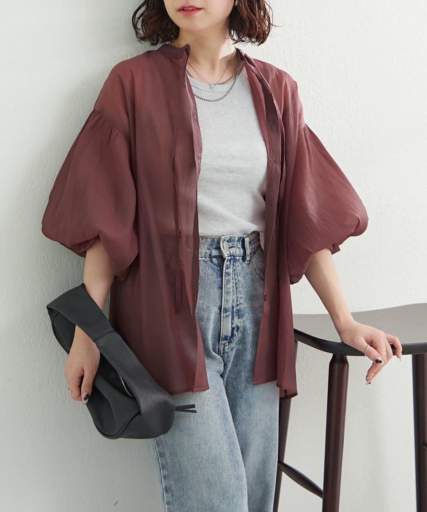 RMAF 開領 雙層袖 女式襯衫