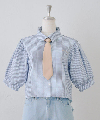 ANOTHER BRANCH 校園風附領帶襯衫