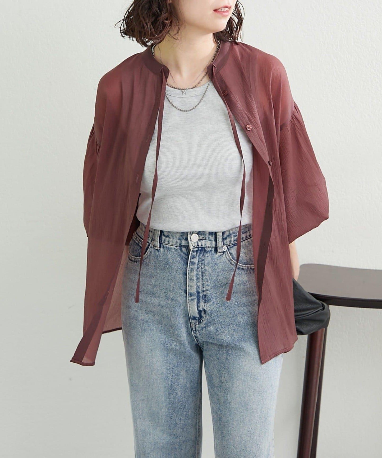 RMAF 開領 雙層袖 女式襯衫