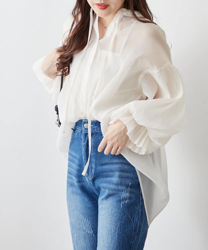 RMAF 開領 雙層袖 女式襯衫