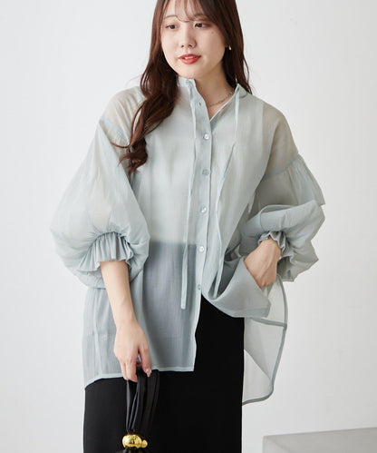 RMAF 開領 雙層袖 女式襯衫