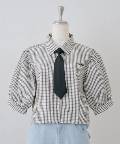 ANOTHER BRANCH 校園風附領帶襯衫