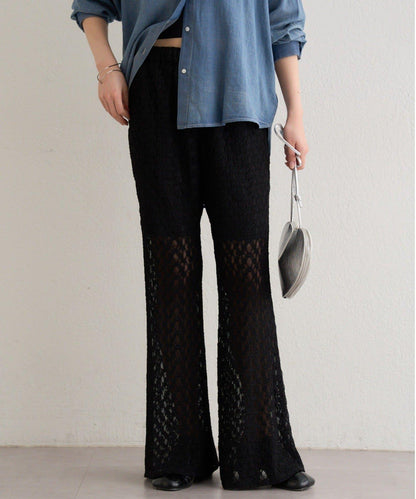 蕾絲喇叭褲