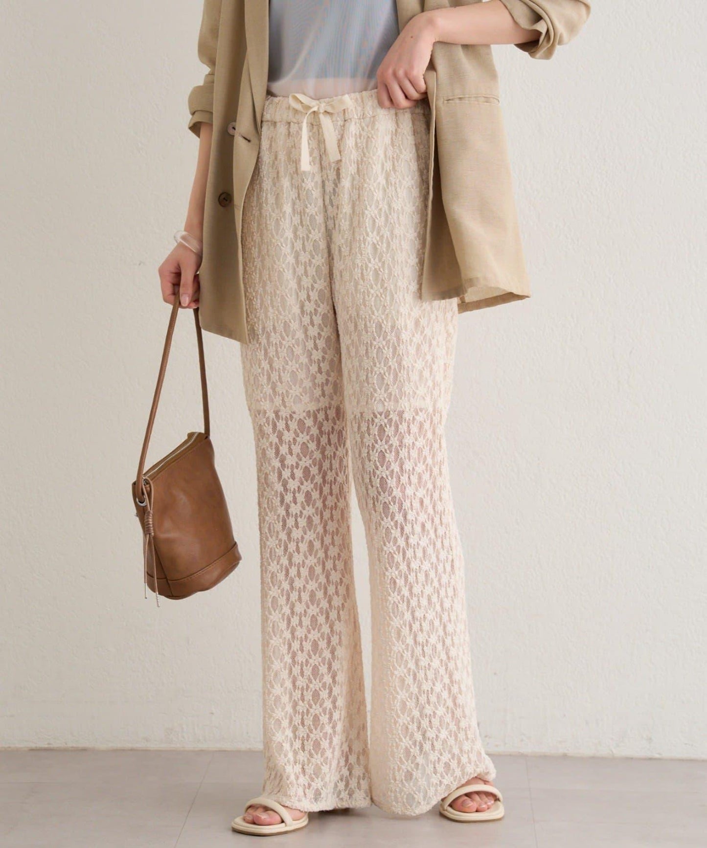 蕾絲喇叭褲