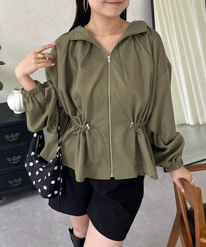 防曬 後背抽繩 荷葉擺 戶外風衣