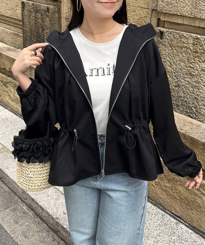 防曬 後背抽繩 荷葉擺 戶外風衣