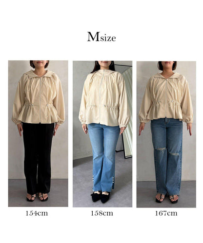 防曬 後背抽繩 荷葉擺 戶外風衣