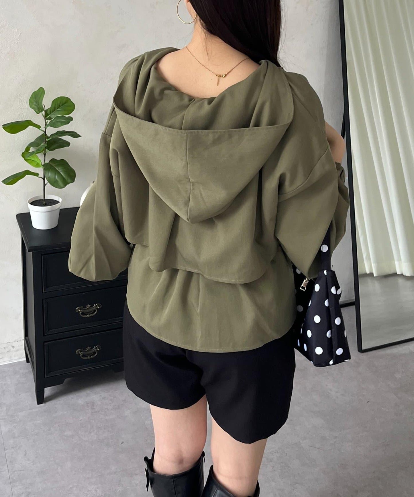 防曬 後背抽繩 荷葉擺 戶外風衣